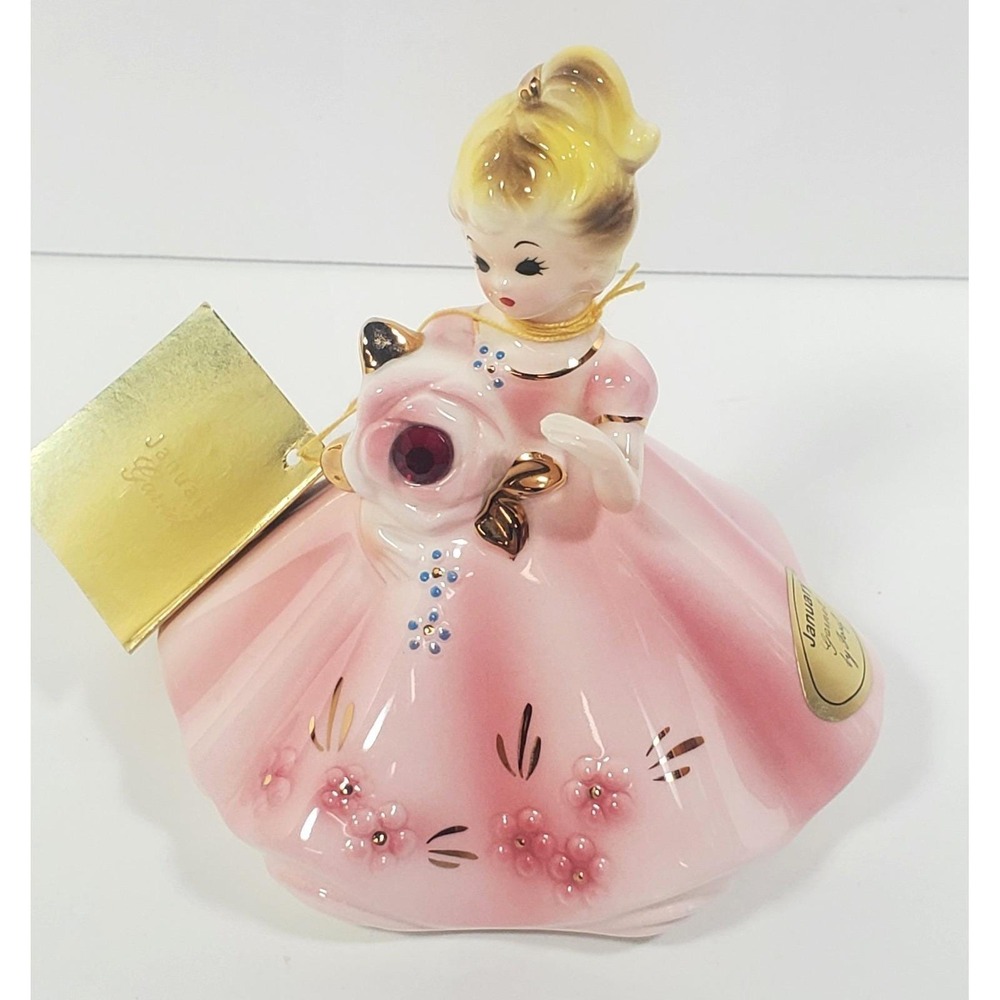 Vintage Josef Originals January Garnet (Faux) Girl Figure Doll of The Month 4" - Picture 2 of 11